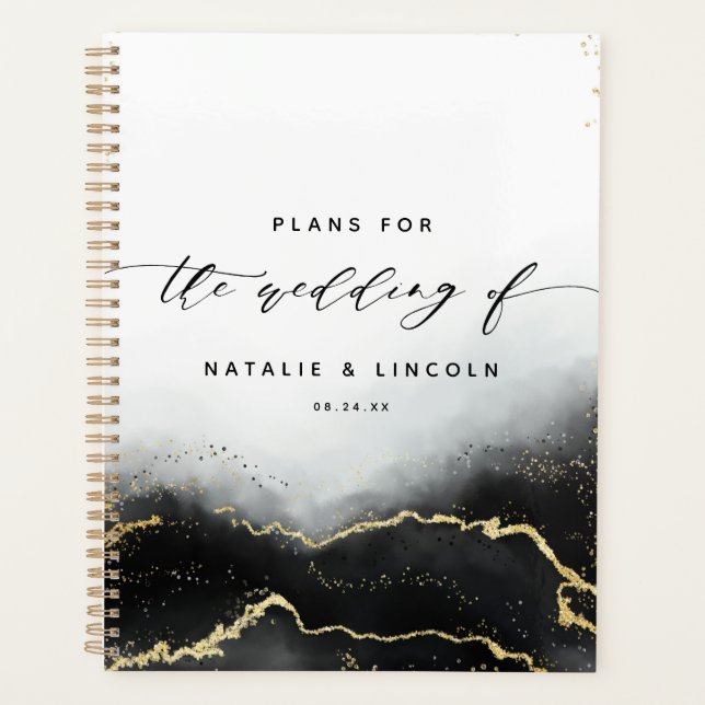 Ethereal Mist Ombre Black Watercolor Moody Mariage (Devant)