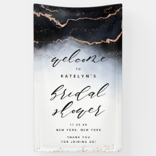 Ethereal Mist Ombre Navy Brautparty Willkommen Banner