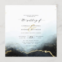 Ethereal Mist Ombre Navy Luxury Square Hochzeit