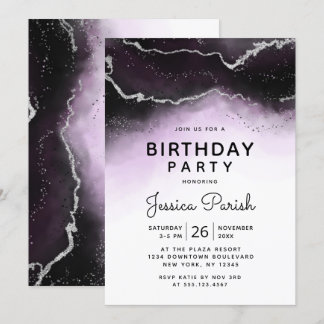 Ethereal Mist Ombre Ultra Violet Geburtstagsparty Einladung