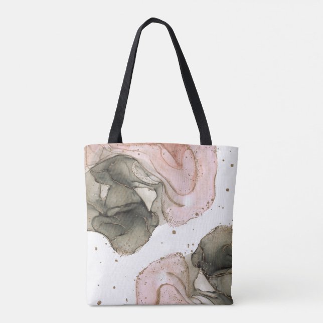 Ethereal Moody Pink Black Gold Inky Fantasy Glam Tasche (Rückseite)