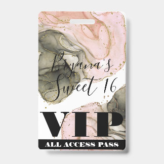 Ethereal Moody Pink Black Gold VIP Party Pass Ausweis