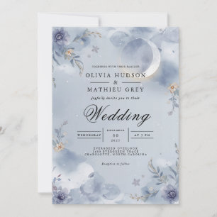 Ethereal Moonlit Bloom Wedding Einladung