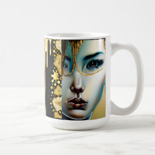 Ethereal Mystical Fantasy Art Black and Gold Kaffeetasse