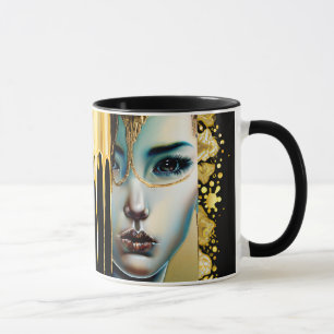 Ethereal Mystical Fantasy Art Black and Gold Tasse