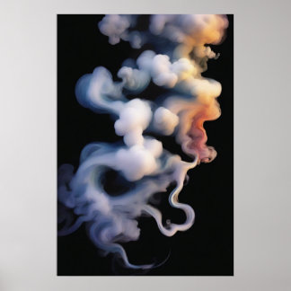 Ethereal Mystical Smoke Abstrakt Art Poster