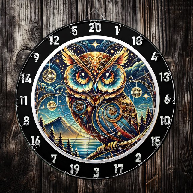 Ethereal Nocturne Owl Dartboard Design Dartscheibe (Von Creator hochgeladen)