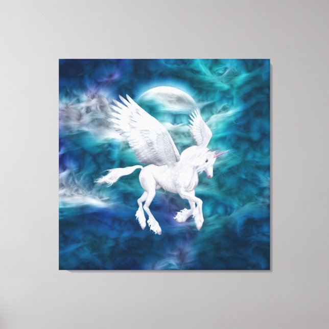 Ethereal Pegasus Unicorn Wrapped Canvas Leinwanddruck (Vorderseite)