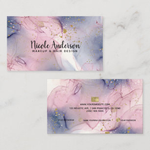 Ethereal Periwinkle Pink Gold Inky Fantasie Makeup Visitenkarte