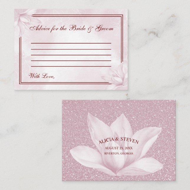 Ethereal Pink Magnolia , Hochzeit Hinweiskarte (Vorne/Hinten)