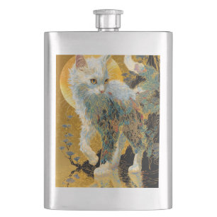 Ethereal Rinpa Kitten   Japanischer Golden Mist Flachmann