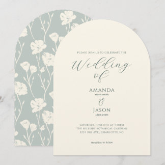 Ethereal romantic modern floral wedding einladung