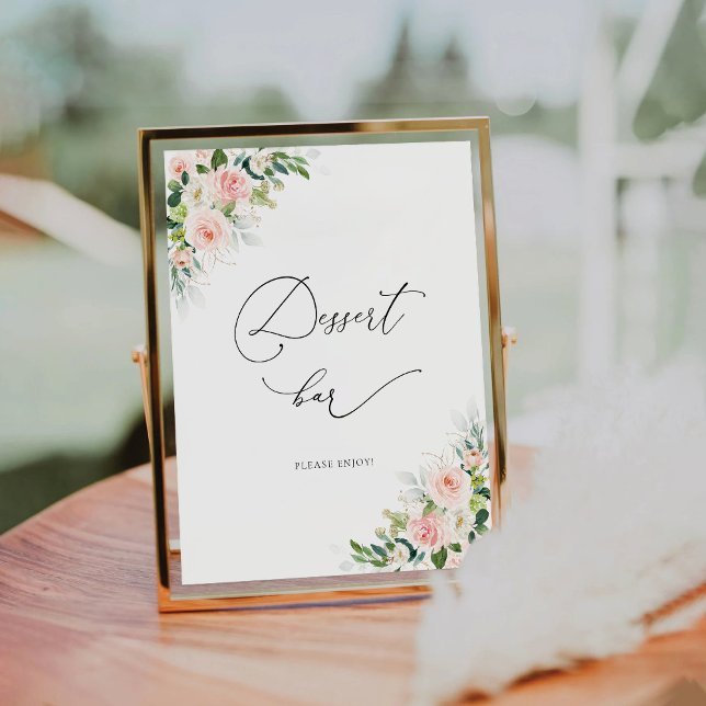 Ethereal Rosa Roses Dessert Bar Sign Sockelschild (Von Creator hochgeladen)