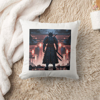 Ethereal Samurai: Misty Guardian Pillow Kissen