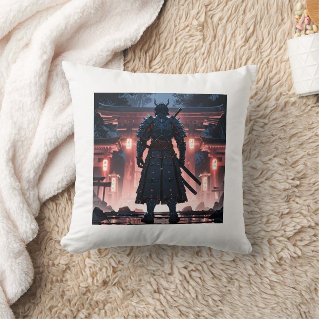 Ethereal Samurai: Misty Guardian Pillow Kissen (Decke)
