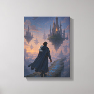 Ethereal Sky City Illustration Leinwanddruck