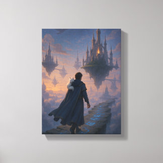 Ethereal Sky City Illustration Leinwanddruck