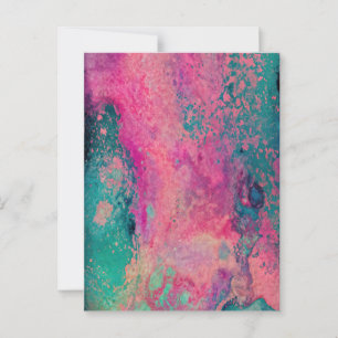 "Ethereal Vellum - Pink Aquamarin Blue Abstrakt Postkarte