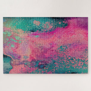 „Ethereal Vellum“ – Pink Türkis Blau Abstract
