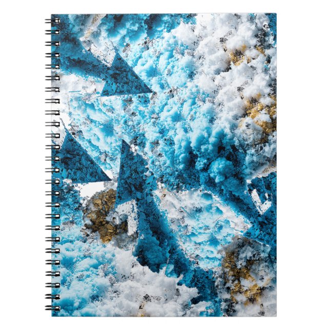 Ethereal Velocity: Geometric Cloud & Arrow Fusion Notizblock (Vorderseite)