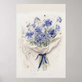 Ethereal Violet Bouquet Poster