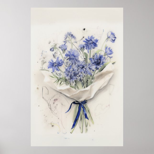 Ethereal Violet Bouquet Poster (Vorne)