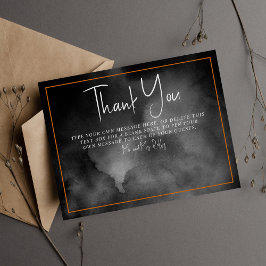 Ethereal Watercolor Black Wedding Danke Karte