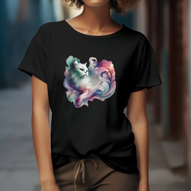 Ethereal Watercolor Cat T-Shirt (Von Creator hochgeladen)