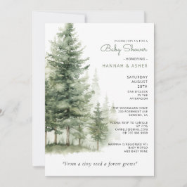 Ethereal Watercolor Forest Woodland Babydusche Einladung