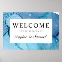 Ethereal Wave Wedding Welcome Sign V07