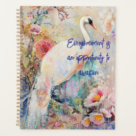 Ethereal White Peacock Planner Planer