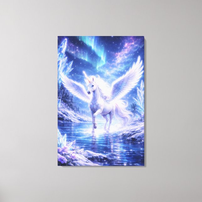 Ethereal Winged Unicorn of Light  | ManJiangHong F Leinwanddruck (Vorderseite)