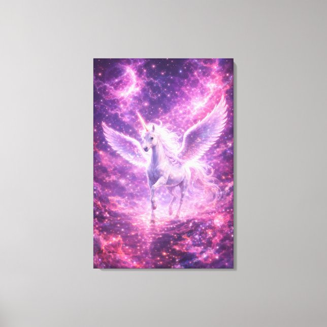 Ethereal Winged Unicorn of Light  | ManJiangHong F Leinwanddruck (Vorderseite)
