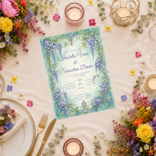 Ethereale Art Nouveau Wisteria Romantik-Hochzeit Einladung
