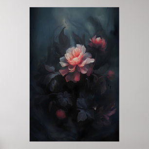 Ethereale Blumen Dunkle Botanische Kunst, Dunkel Poster