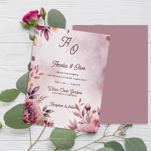 Ethereale lila romantische Luxus-Hochzeitseinladun Postkarte