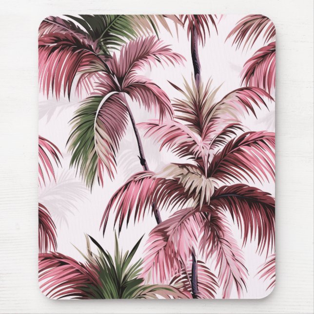 Ethereales Rosé-Palmenmuster Mousepad (Vorne)