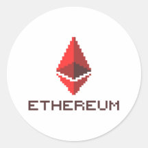 Ethereum ETH 8-Bit Rotes Logo | Aufkleber