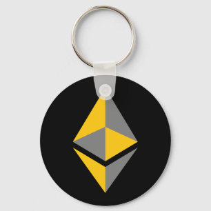 Ethereum ETH-Logo für Grau und Gold   Grundlegende Schlüsselanhänger