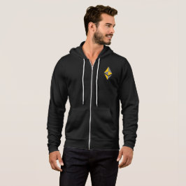Ethereum ETH-Logo für Grau und Gold | Zip Hoodie