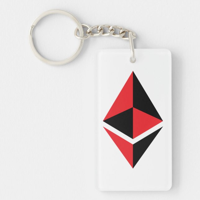 Ethereum ETH schwarzer u. roter des Logo-| Schlüsselanhänger (Vorderseite)