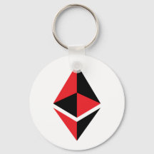 Ethereum ETH schwarzer u. roter des Logo-|