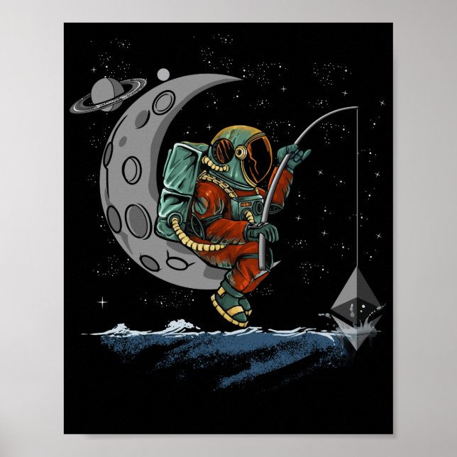 Ethereum Fishing Crypto Bullrun ETH Token Rich Poster (Vorne)