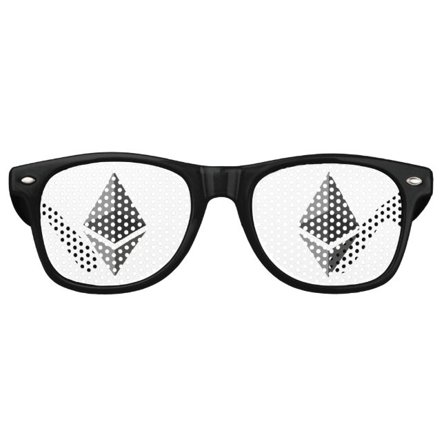 Ethereum Gray Icon Party Retro Sonnenbrille (Vorderseite)