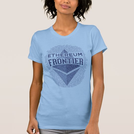 Ethereum Grenzursprüngliches Blau auf hellen T-Shirt
