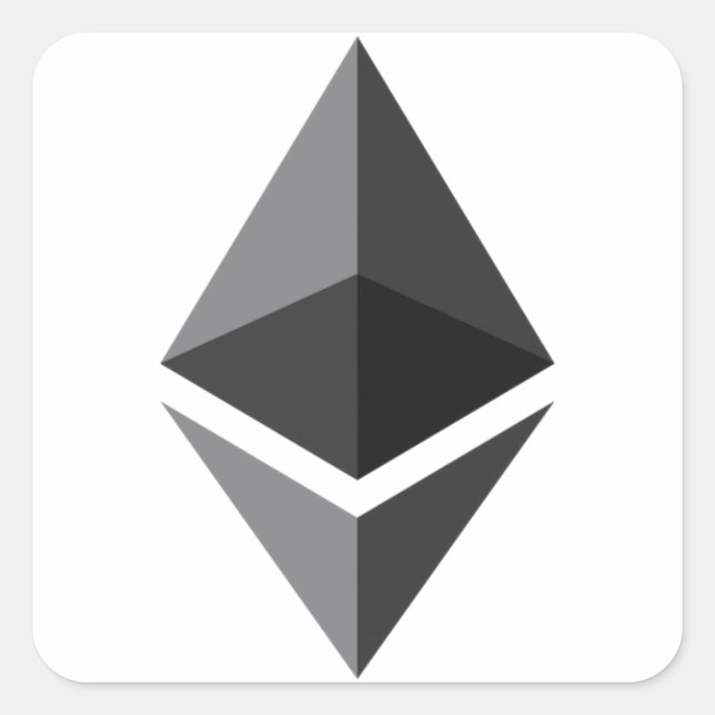 Ethereum - Kryptowährung Super PAC Quadratischer Aufkleber (Vorderseite)
