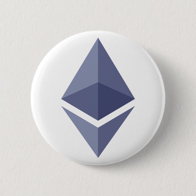 Ethereum Lila Crypto Symbol Button (Vorderseite)