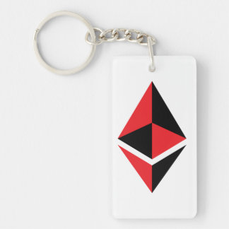 Ethereum porte - clé noir et rouge d'ETH du logo |