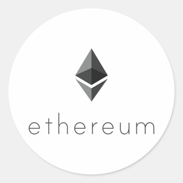 Ethereum Round Text Aufkleber (Vorderseite)