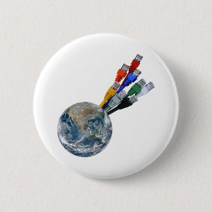 Ethernet-Netzwerk vernetzte Erde Button